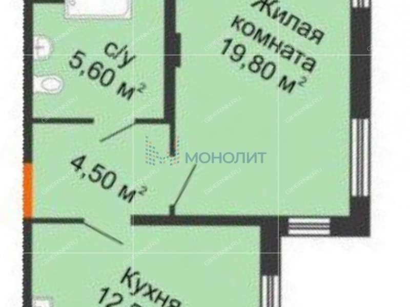 однокомнатная квартира на улице Маршала Баграмяна дом 3