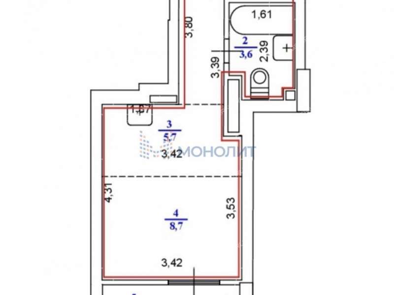 квартира-студия на Русской улице улице дом 3 деревня Анкудиновка