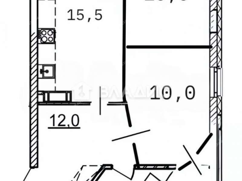 двухкомнатная квартира на улице Родионова дом 202
