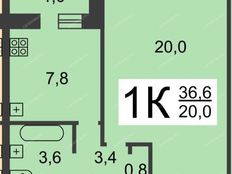 однокомнатная квартира на улице Александра Люкина дом 5