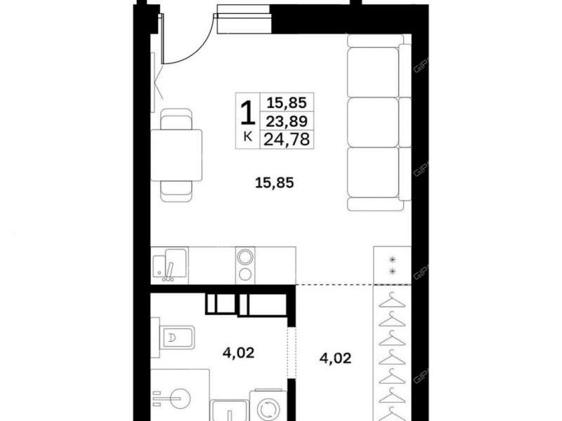 квартира-студия в новостройке в границах улиц Страж Революции, Гвардейцев, 50-летия Победы, Евгения Никонова, 17