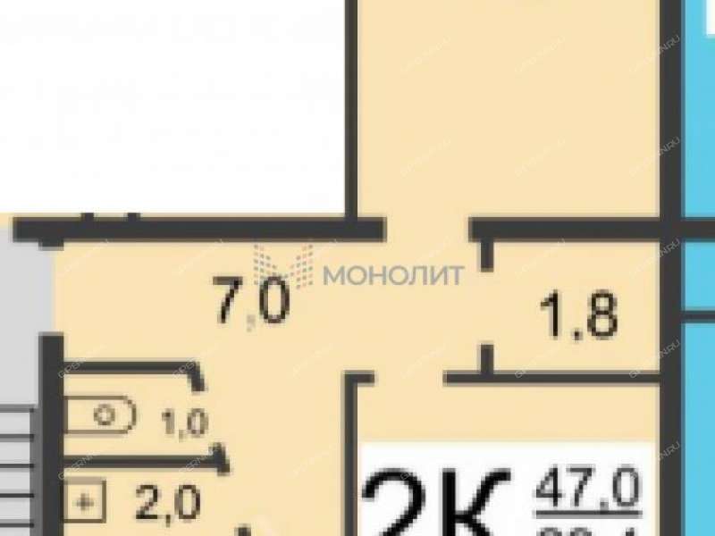 двухкомнатная квартира на улице Вячеслава Шишкова дом 7 к3