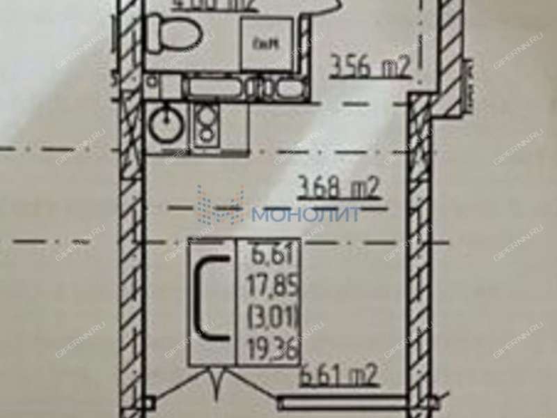 квартира-студия на Правдинской улице дом 43