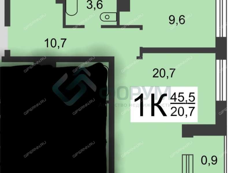 однокомнатная квартира на проспекте Гагарина дом 99 к2