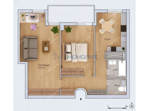 2-komnatnaya-ul-proletarskaya-d-4-k1 фото